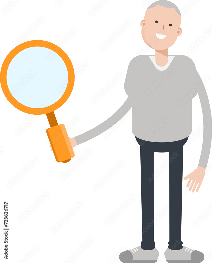 Man Character Holding Magnifier
Man Character Holding Magnifier