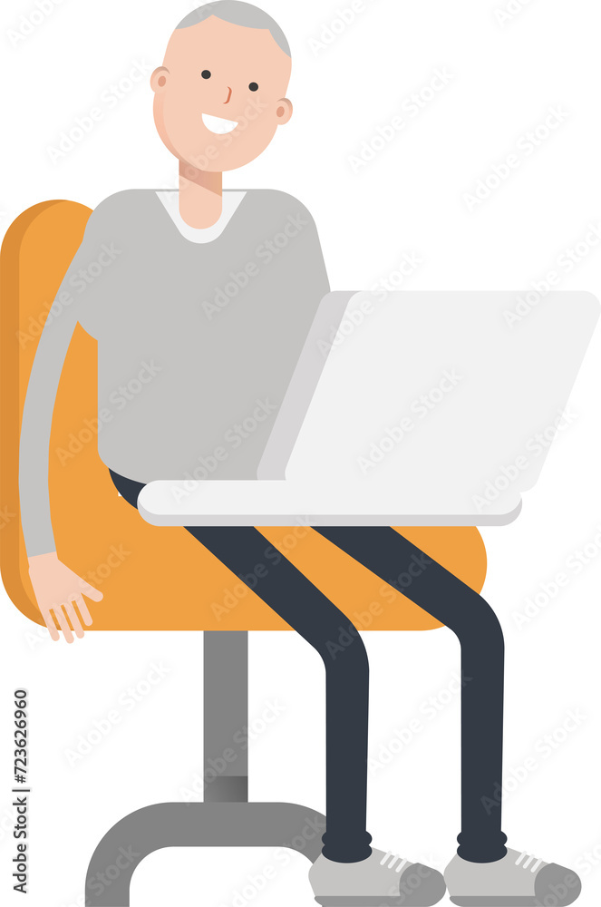 Man Character Working on Laptop
Man Character Working on Laptop