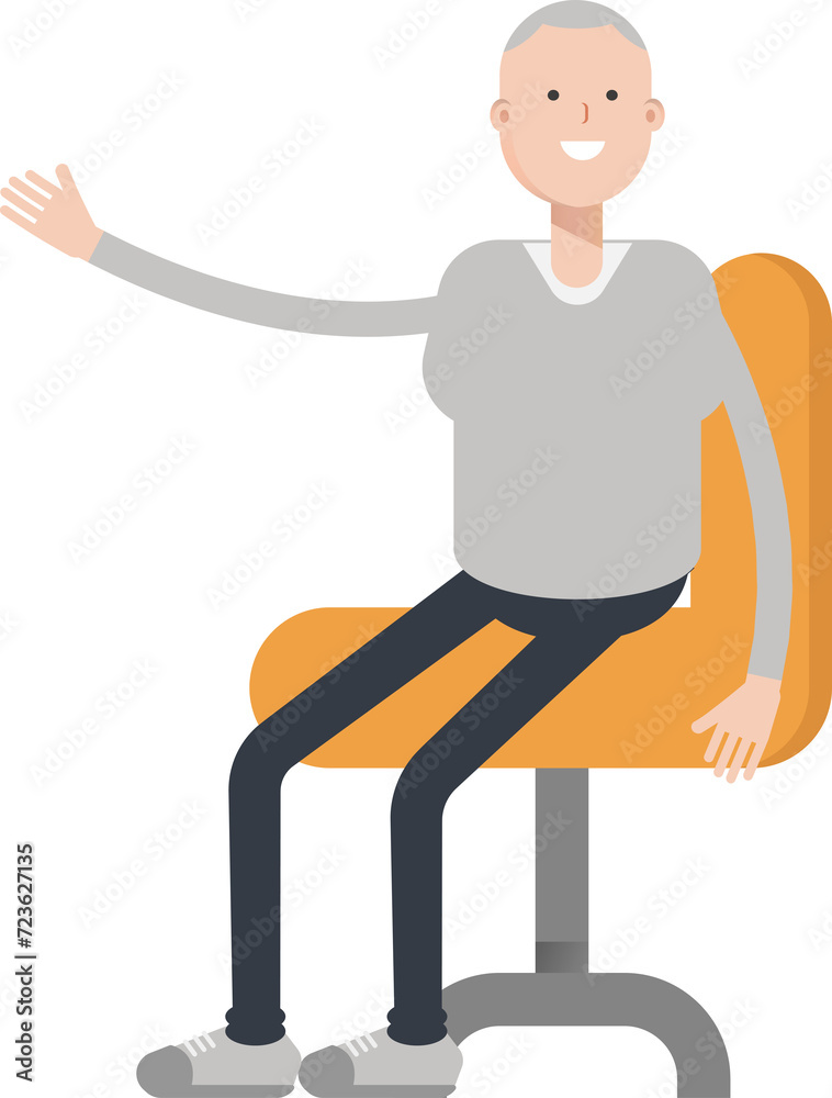 Man Character Sitting on Office Chair
Man Character Sitting on Office Chair