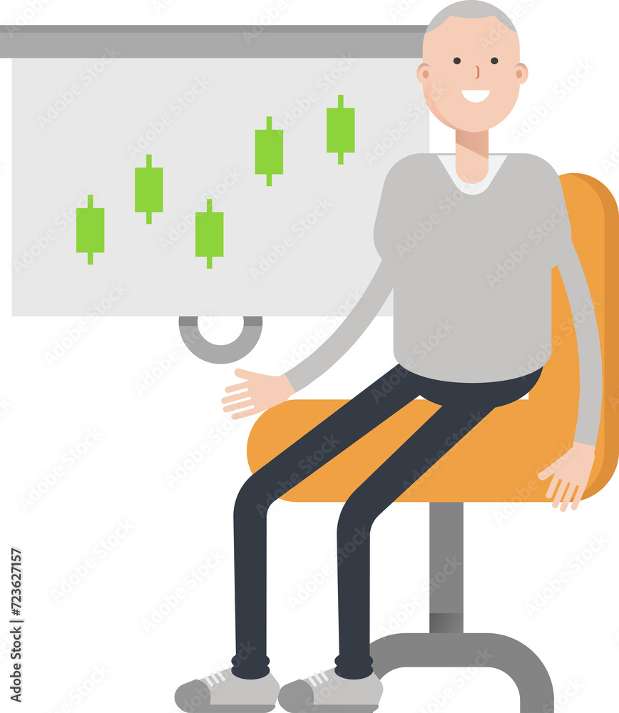 Man Character Presenting Candlestick Chart
Man Character Presenting Candlestick Chart