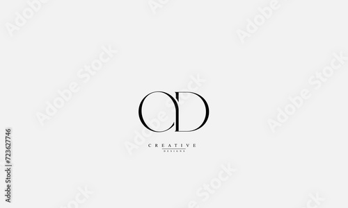 Alphabet letters Initials Monogram logo OD O D