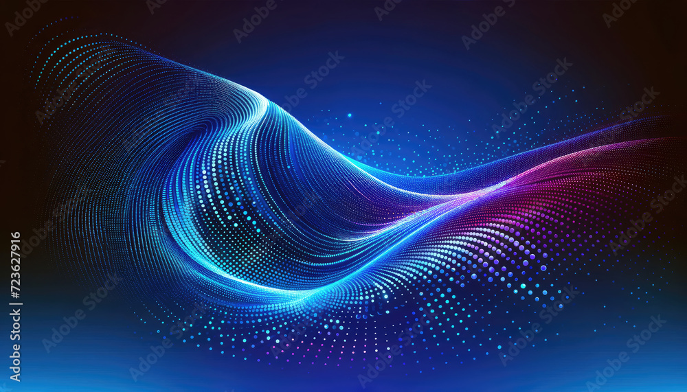 Dynamic Blue Particle Waves Abstract Background. Dynamic Blue Particle Waves Abstract Background.