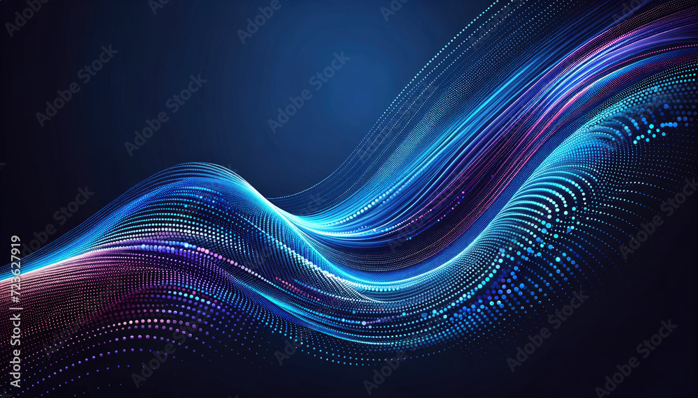 Dynamic Blue Particle Waves Abstract Background. Dynamic Blue Particle Waves Abstract Background.