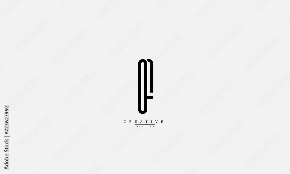 Alphabet letters Initials Monogram logo OF FO O F