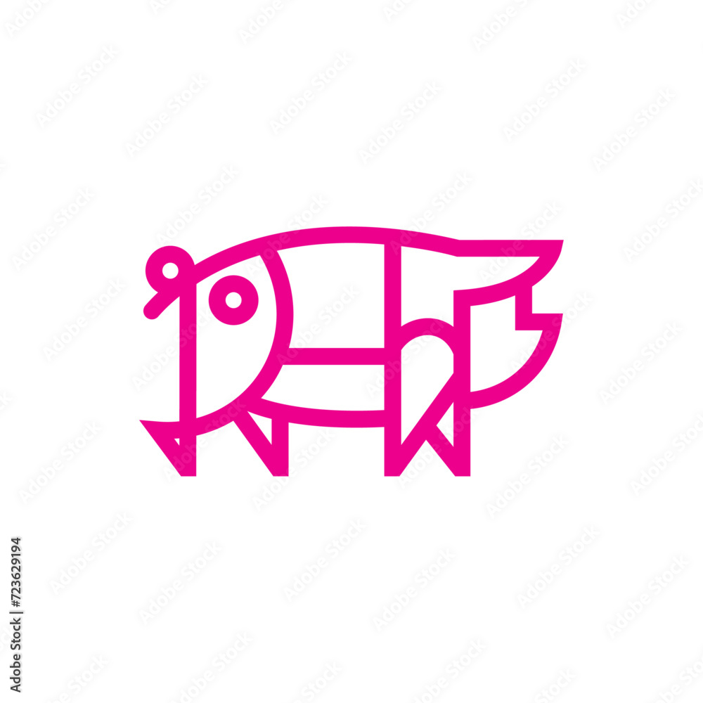 Vector logo illustration pig mascot cartoon style Vector logo illustration pig mascot cartoon style