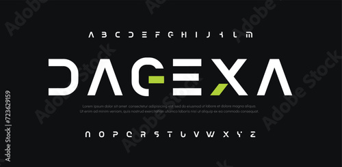 Abstract minimal modern alphabet fonts. Typography urban style fonts for technology, digital, movie logo design. vector illustration