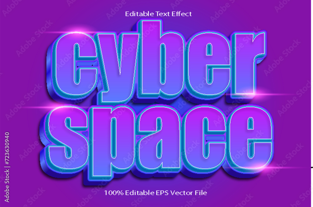 Cyber Space Editable Text Effect Emboss Cartoon Gradient Style