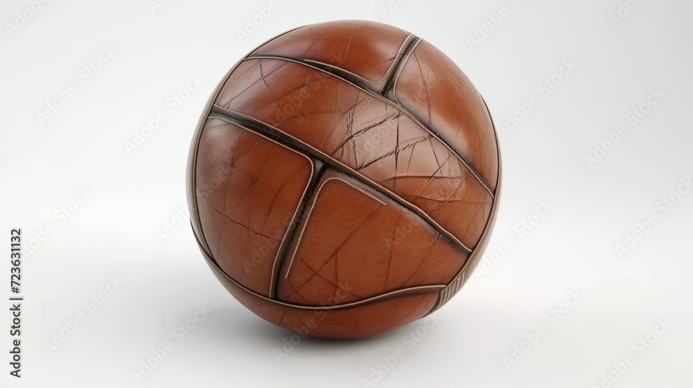 Old vintage ball isolated on white background