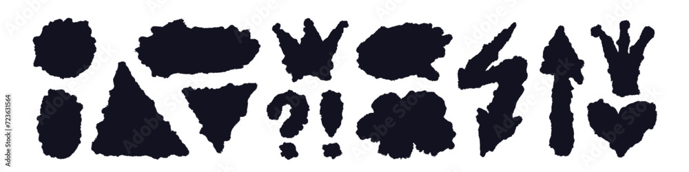 Abstract shape of crown, paper cloud, ragged arrow Abstract shape of crown, paper cloud, ragged arrow