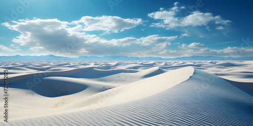 Beautiful Desert View with White Sand and Dunes © Resdika