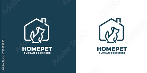 dog house home logo vector icon 