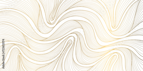 Vector gold waves abstract pattern, luxury curve premium background. Graphic texture pattern, modern glitter banner, flow wallpaper