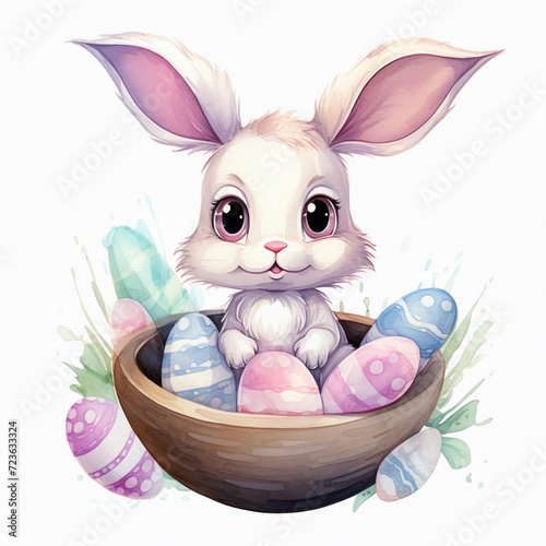 easter bunny in basket