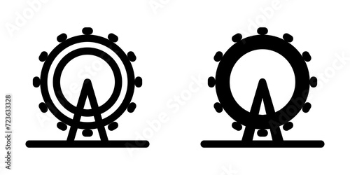Editable ferris wheel, amusement park vector icon. Landmark, monument, building, architecture. Part of a big icon set family. Perfect for web and app interfaces, presentations, infographics, etc