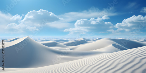 Beautiful Desert View with White Sand and Dunes © Resdika
