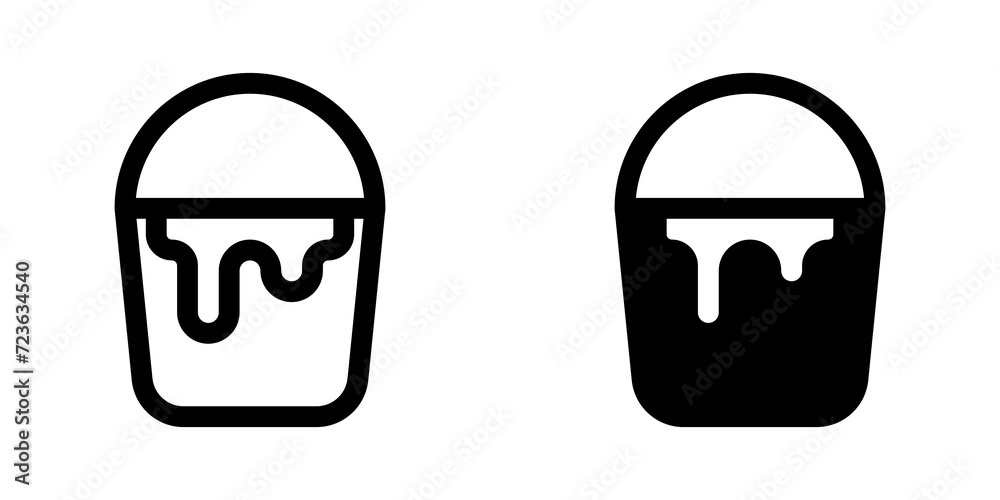Editable paint bucket, plastic, metal, container vector icon. Construction, tools, industry. Part of a big icon set family. Perfect for web and app interfaces, presentations, infographics, etc Editable paint bucket, plastic, metal, container vector icon. Construction, tools, industry. Part of a big icon set family. Perfect for web and app interfaces, presentations, infographics, etc