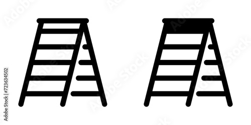 Editable folding ladder, step, stepladder vector icon. Construction, tools, industry. Part of a big icon set family. Perfect for web and app interfaces, presentations, infographics, etc