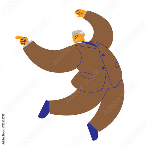 指をさしている社長