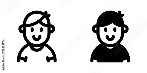 Editable person boy wearing t-shirt avatar vector icon. User, profile, identity, persona. Part of a big icon set family. Perfect for web and app interfaces, presentations, infographics, etc