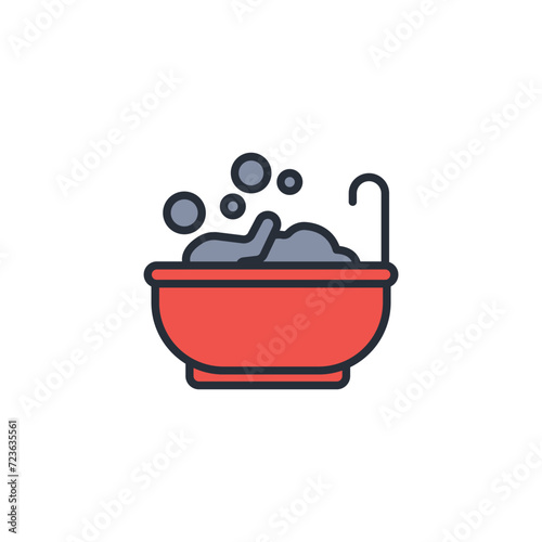 bathing icon. vector.Editable stroke.linear style sign for use web design,logo.Symbol illustration.