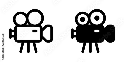 Editable film video camera, film production, studio vector icon. Movie, cinema, entertainment. Part of a big icon set family. Perfect for web and app interfaces, presentations, infographics, etc