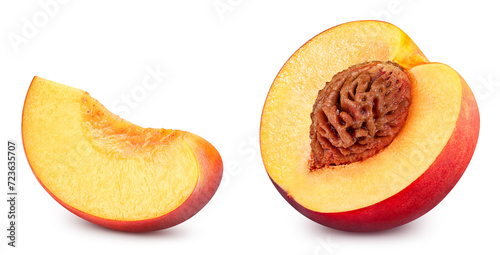 Wallpaper Mural Ripe peach fruit slice isolated Torontodigital.ca
