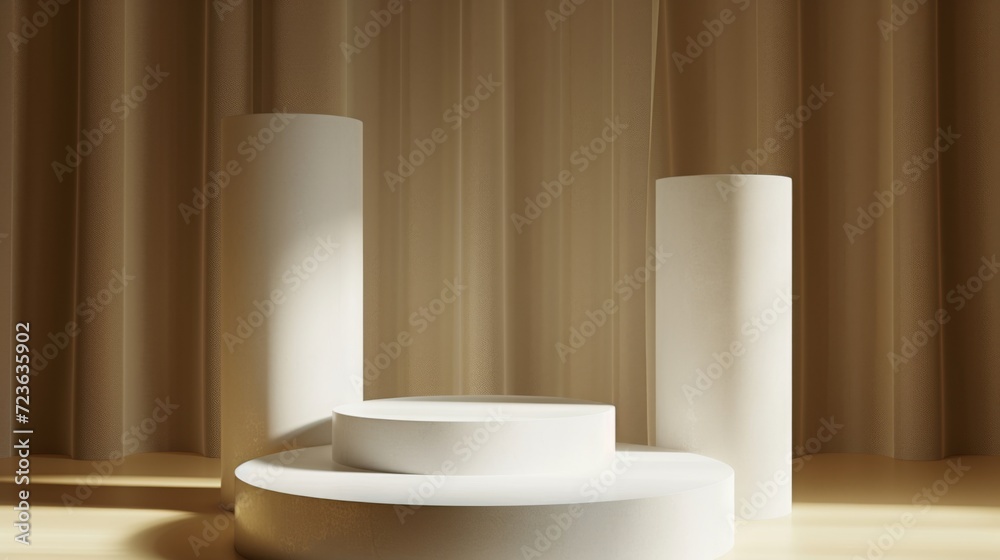 Modern podium display for product design. Abstract background with platform for product display. Modern podium display for product design. Abstract background with platform for product display.