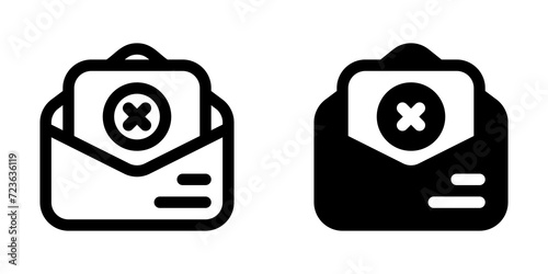 Editable rejected, denied, job application letter, applicant, job vacancy vector icon. Work, office. Part of a big icon set family. Perfect for web and app interfaces, presentations, infographics, etc