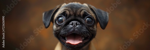 Portrait Happy Dog Pug Breed Office, Desktop Wallpaper Backgrounds, Background HD For Designer © PicTCoral