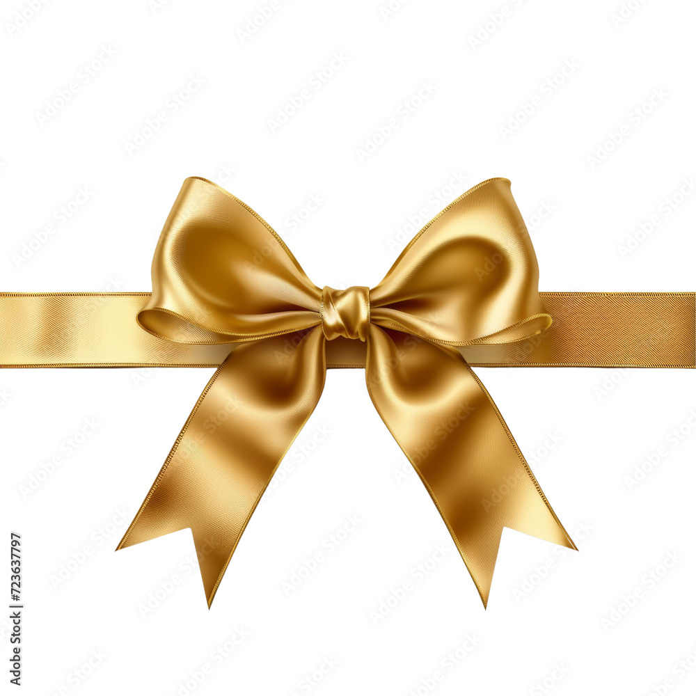 Golden Satin Ribbon Isolated on Transparent or White Background, PNG Golden Satin Ribbon Isolated on Transparent or White Background, PNG