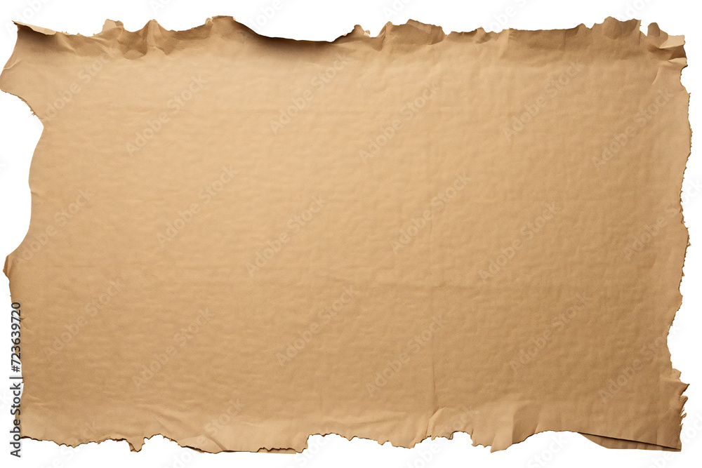 Piece of torn cardboard paper on transparent PNG background Generative ...