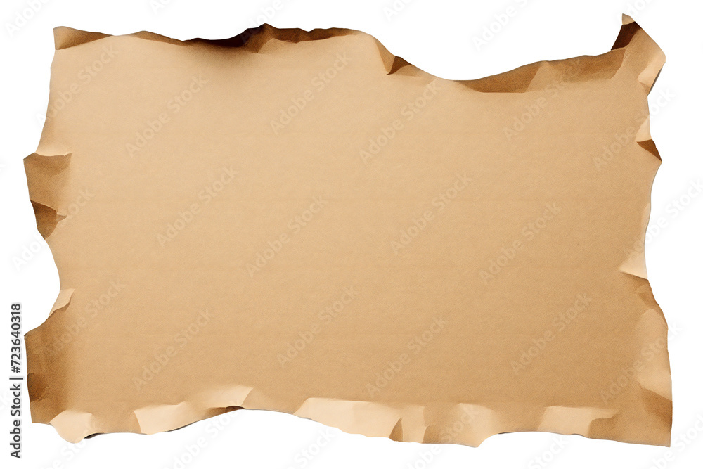 Fototapeta premium Piece of torn cardboard paper on transparent PNG background Generative Ai