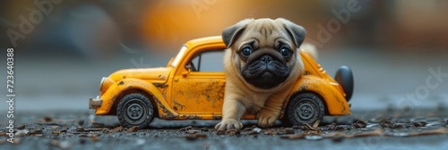 Funny Pug Dog Cat Toy Car, Desktop Wallpaper Backgrounds, Background HD For Designer