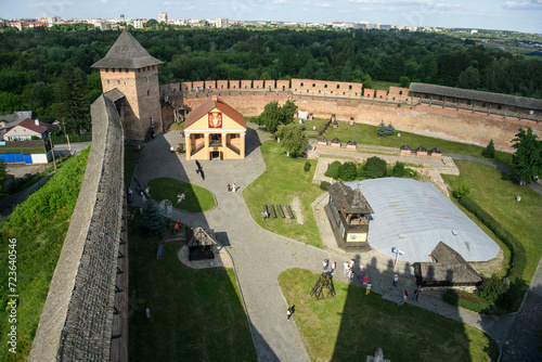 View of Lutsk Castle and the surrounding area from the Entrance Tower, Lutsk, Ukraine, July 8, 2023 photo