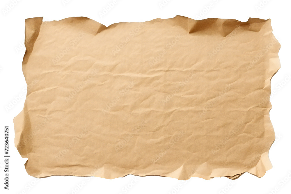 Piece of torn cardboard paper on transparent PNG background Generative Ai