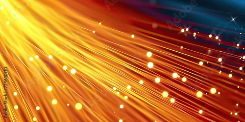 3D Rendering of abstract wire cable tunnel with digital binary data transmitting.orange Glowing data cables transferring information.  futuristic Technology  machine learning  big data  virtualization