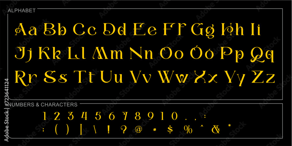Naklejka premium Alphabet Split Monogram, Split Letter Monogram, Alphabet Frame Font. Laser cut template. Initial monogram letters.