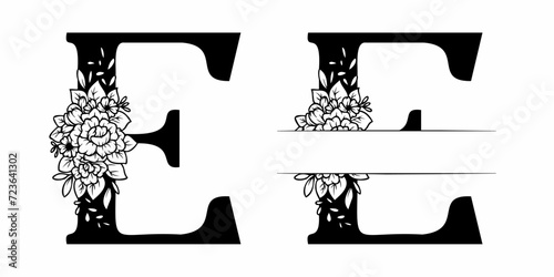 Alphabet Split Monogram, Split Letter Monogram, Alphabet Frame Font. Laser cut template. Initial monogram letters.