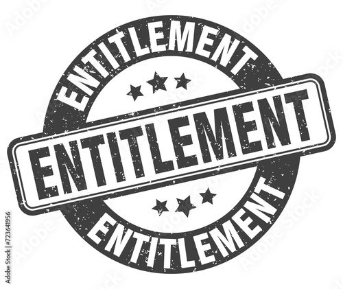 entitlement stamp. entitlement label. round grunge sign