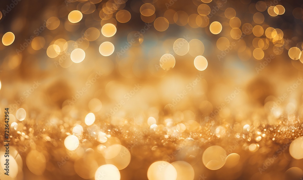 Fototapeta premium Gold Sparkle light bokeh for holiday lights background