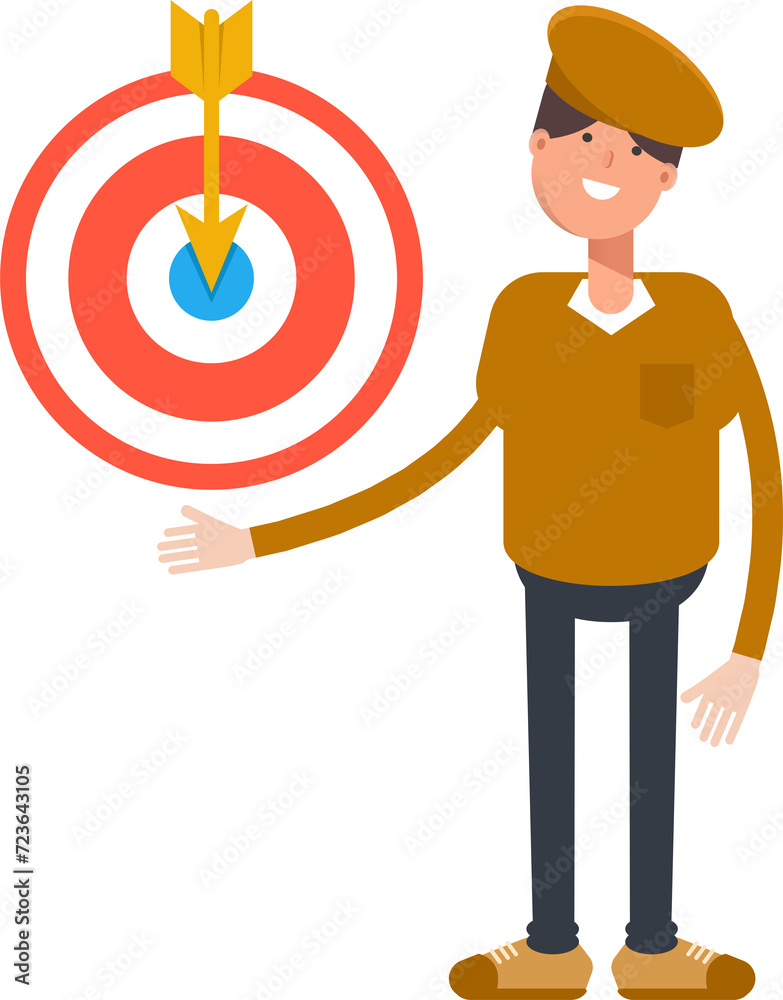 Boy with Cap Character Holding Dart
Boy with Cap Character Holding Dart