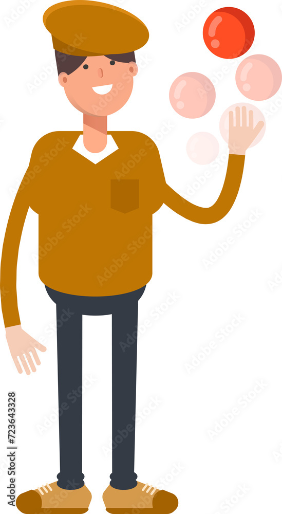 Boy with Cap Character Playing Ball
Boy with Cap Character Playing Ball