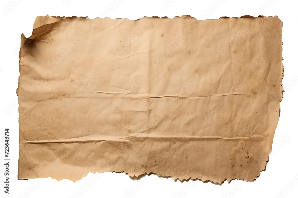 Piece of torn cardboard paper on transparent PNG background Generative Ai Piece of torn cardboard paper on transparent PNG background Generative Ai