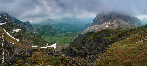 Fototapeta Naklejka Na Ścianę i Meble -  Dolomites from mount Cernera to Formin - panorama