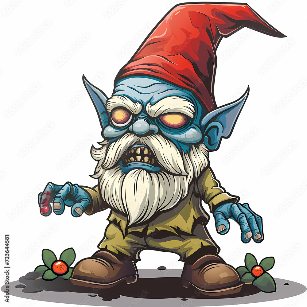 Cartoon zombie garden gnome