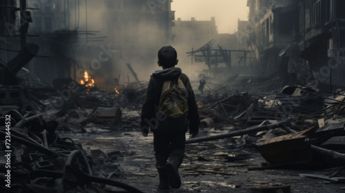 Young Survivor, Children Navigate War-Torn Urban Landscape
