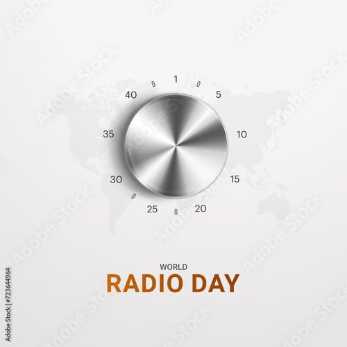 World Radio Day creative design for social media banner, poster 3D Illustration