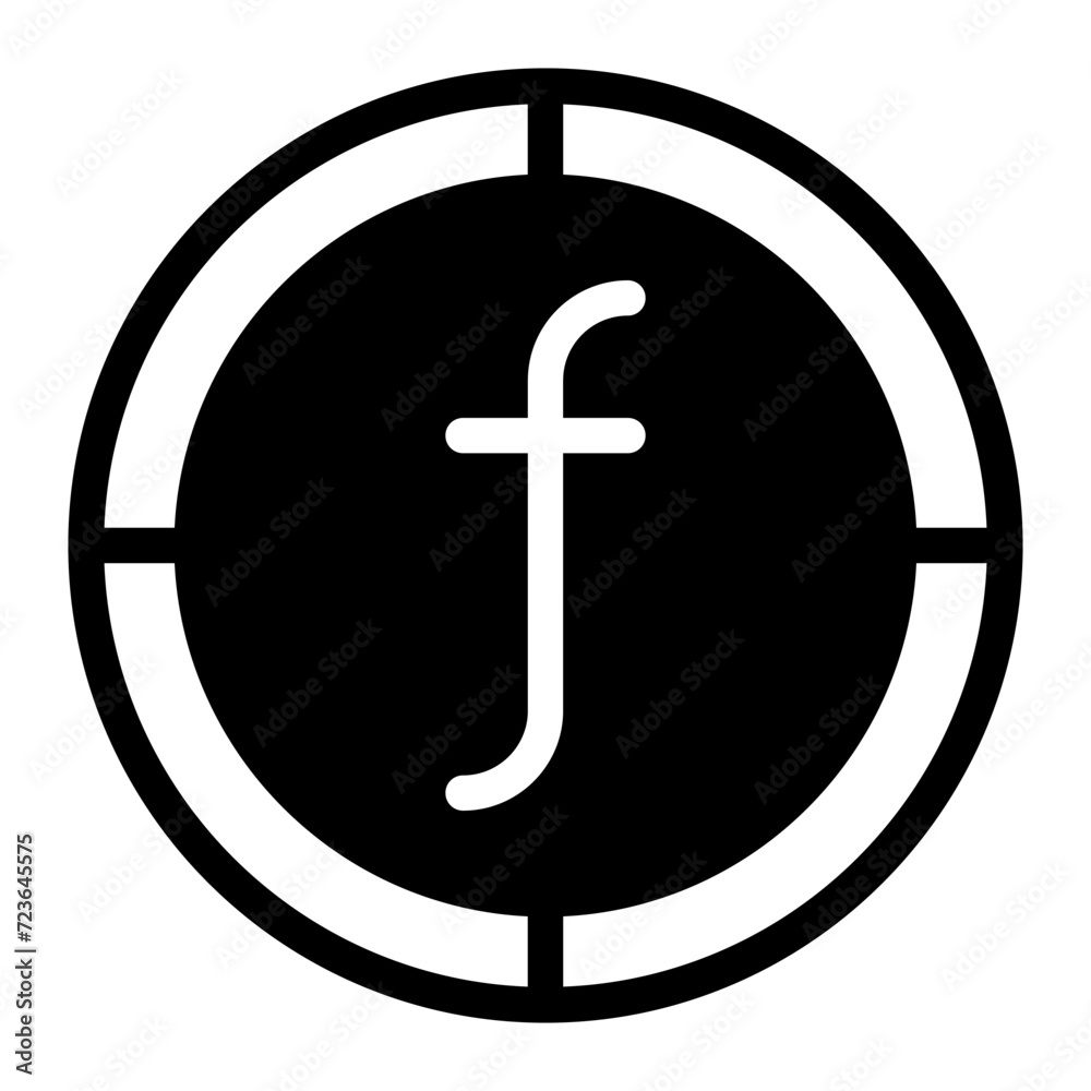 Florin Coin flat icon. Simple illustration of symbol money vector icon for web design, mobile app and ui. isolated on white background Florin Coin flat icon. Simple illustration of symbol money vector icon for web design, mobile app and ui. isolated on white background