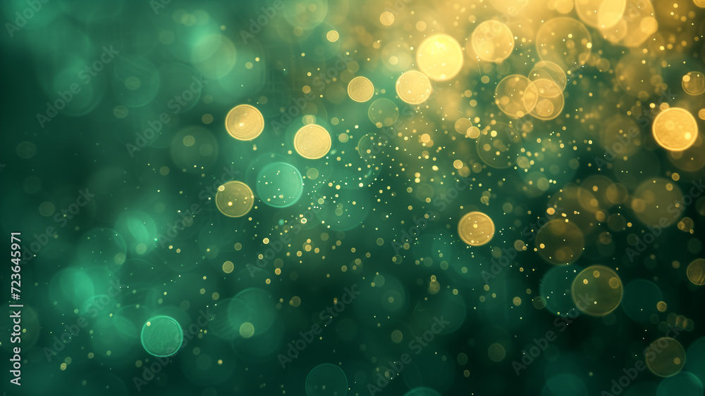 Emerald Enigma: Gold Bokeh on a Defocused Green Emerald Enigma: Gold Bokeh on a Defocused Green