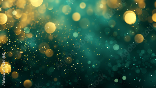 Emerald Enigma: Gold Bokeh on a Defocused Green